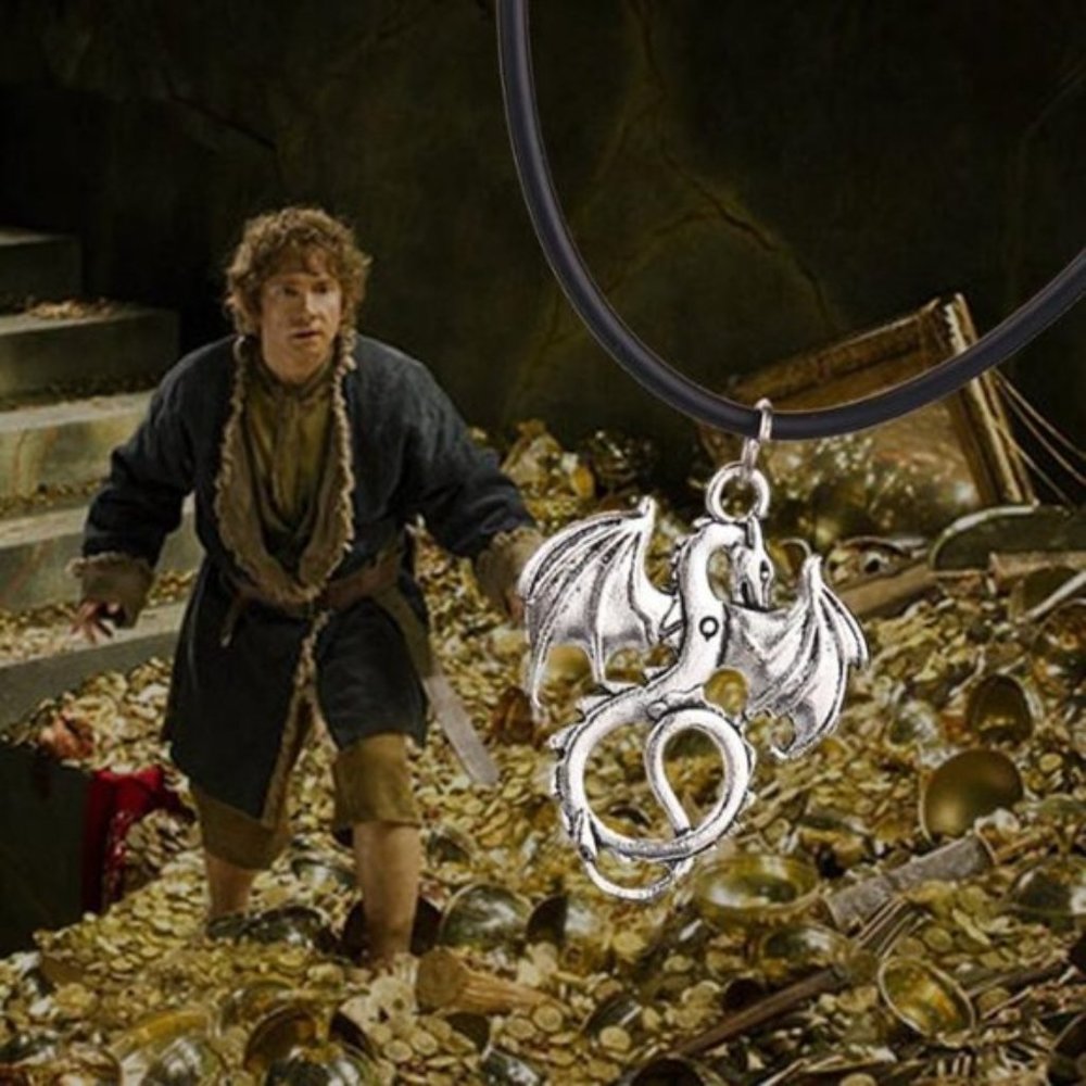 Silver ~ Necklace Or Earrings ~ Hobbit 2 ~ History Of The War ~ Fire Dragon~